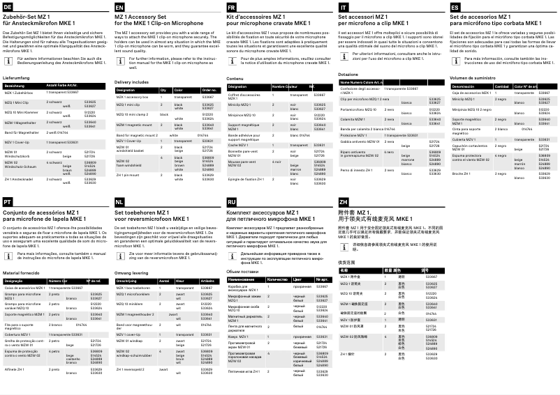 Page n°1 - Manuel utilisateur Sennheiser MZ 1