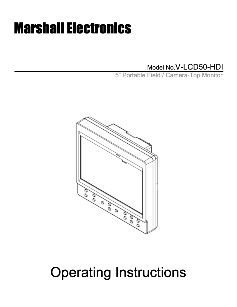 Page 1 de la notice Manuel utilisateur Marshall V-LCD50-HDI