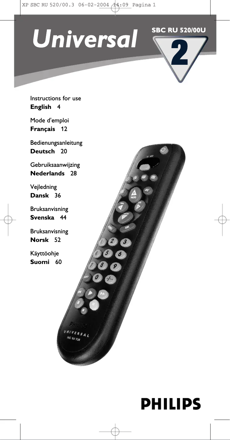 Image de la première page du manuel de l'appareil SBC RU 520