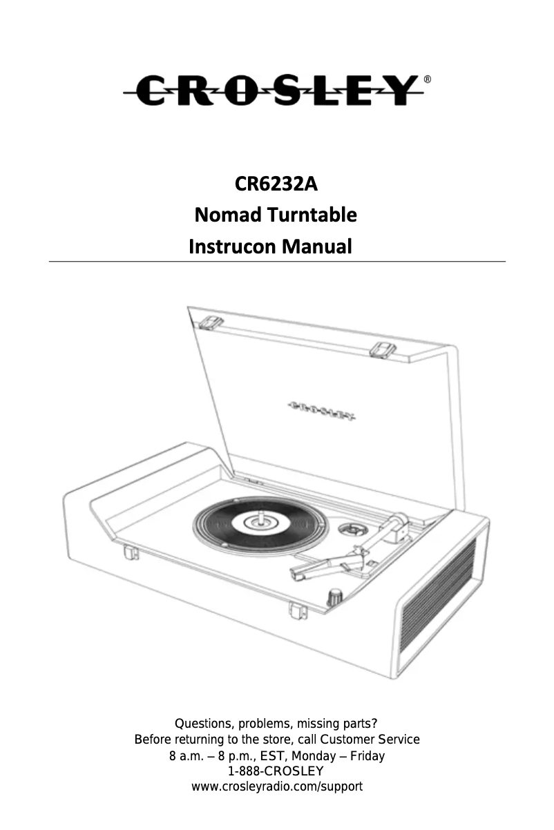 Image de la première page du manuel de l'appareil CR6232A Nomad