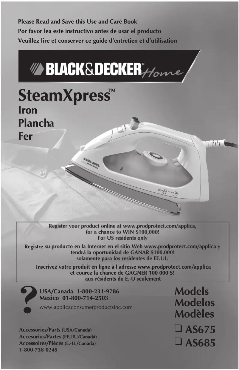 Page 1 de la notice Manuel utilisateur Black & Decker AS685