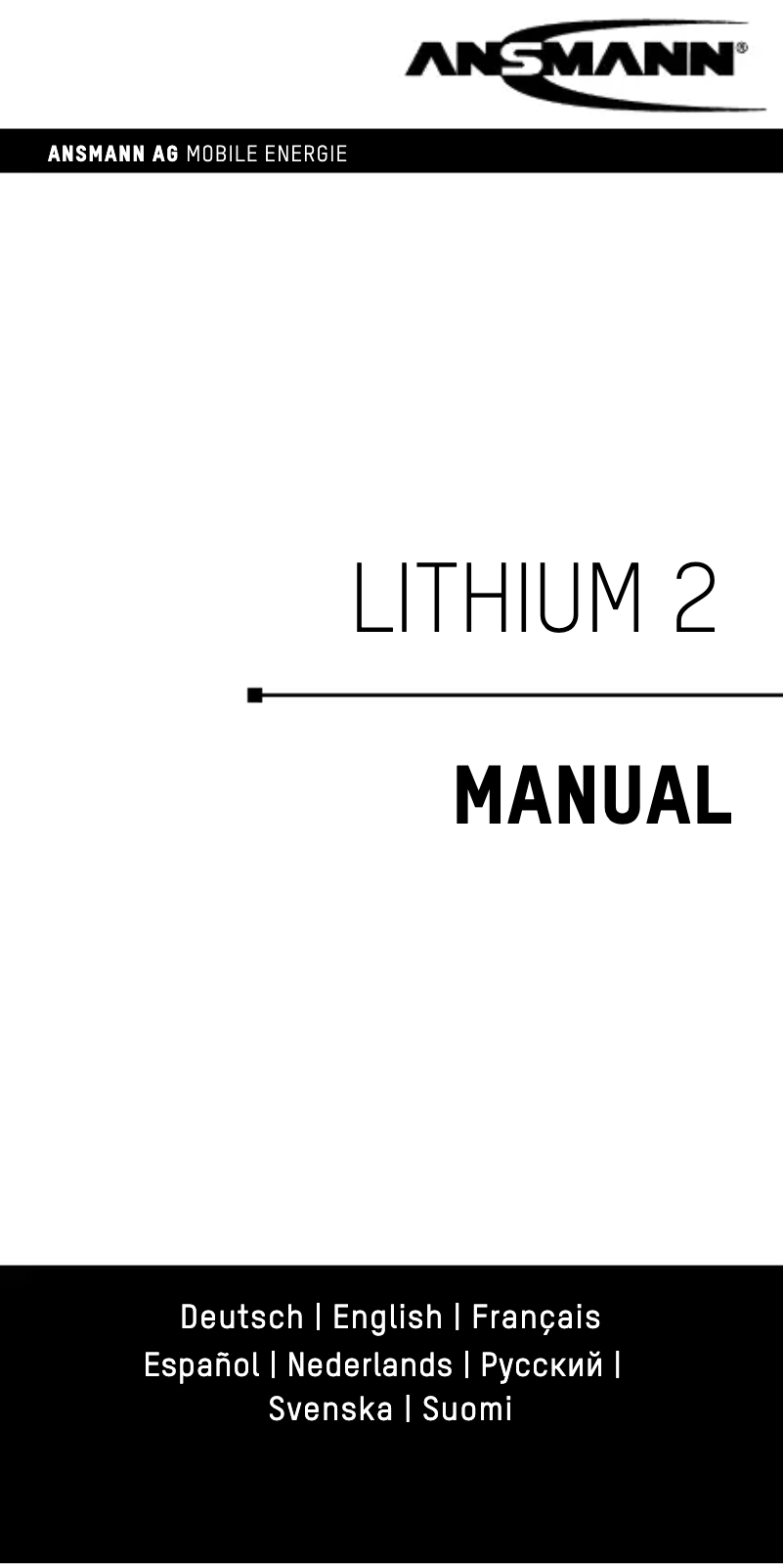 Page 1 de la notice Manuel utilisateur Ansmann Lithium 2