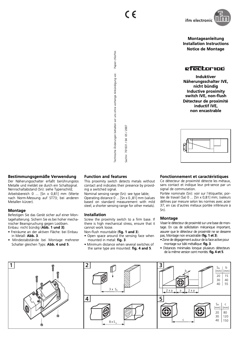 Page n°1 - Manuel utilisateur IFM IV0005