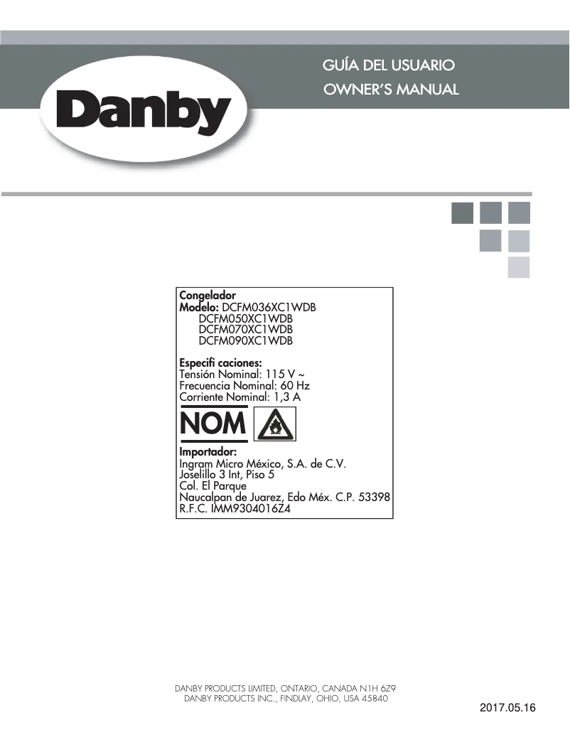 Page 1 de la notice Manuel utilisateur Danby DCFM090XC1WDB
