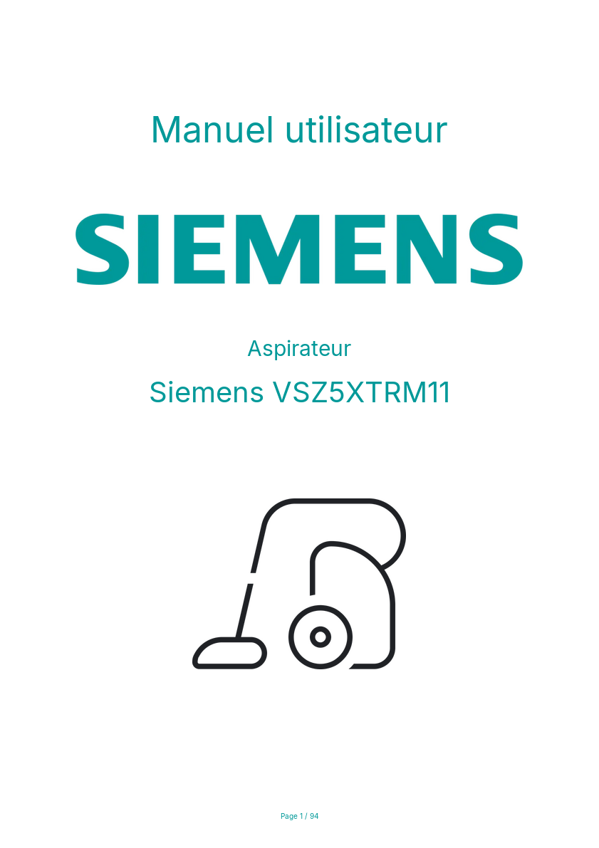 Page n°1 - Manuel utilisateur Siemens VSZ5XTRM11