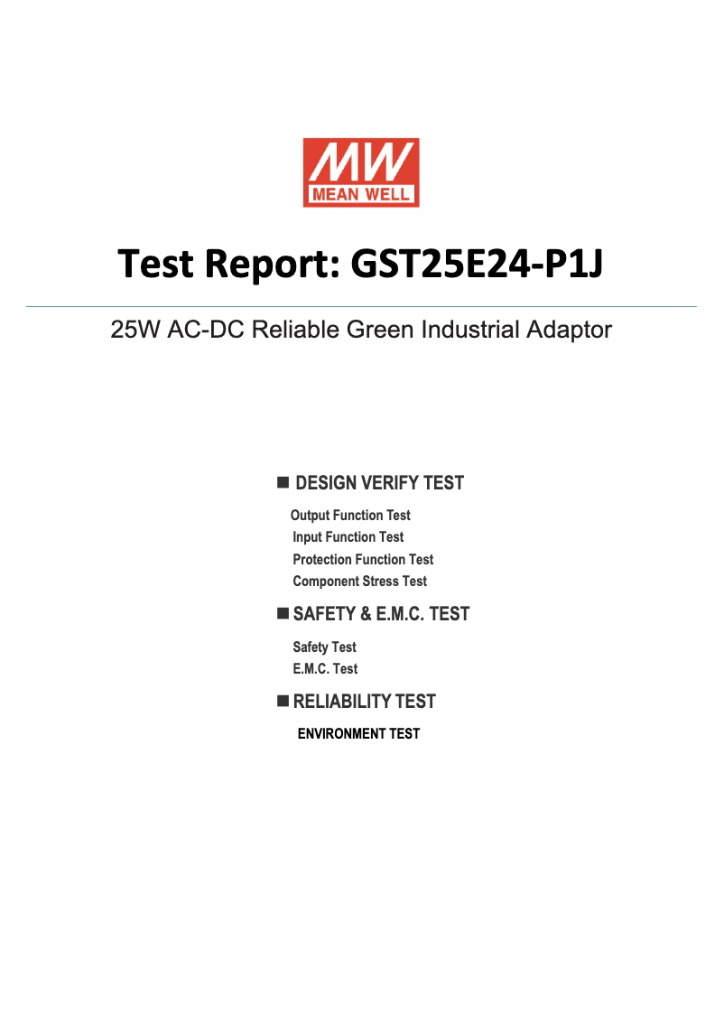 Página 1 del manual Ficha técnica Mean Well GST25E24-P1J