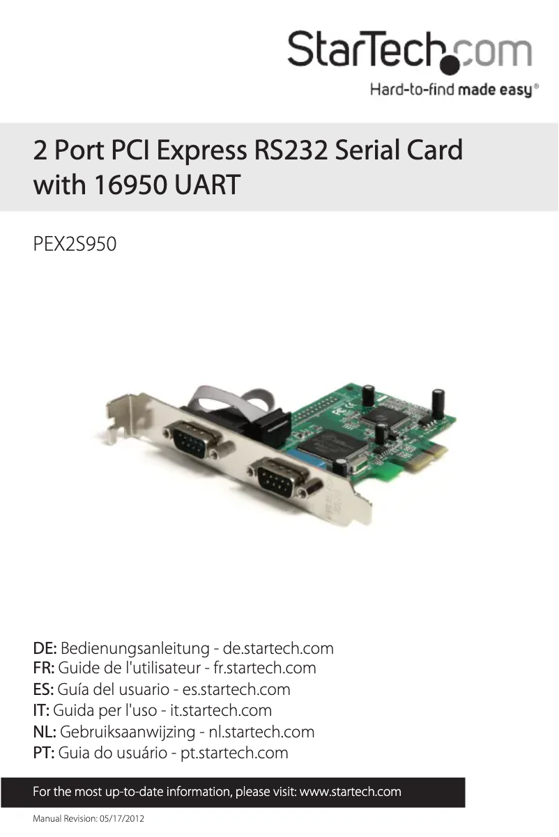 Página 1 del manual Manual de usuario StarTech.com PEX2S950