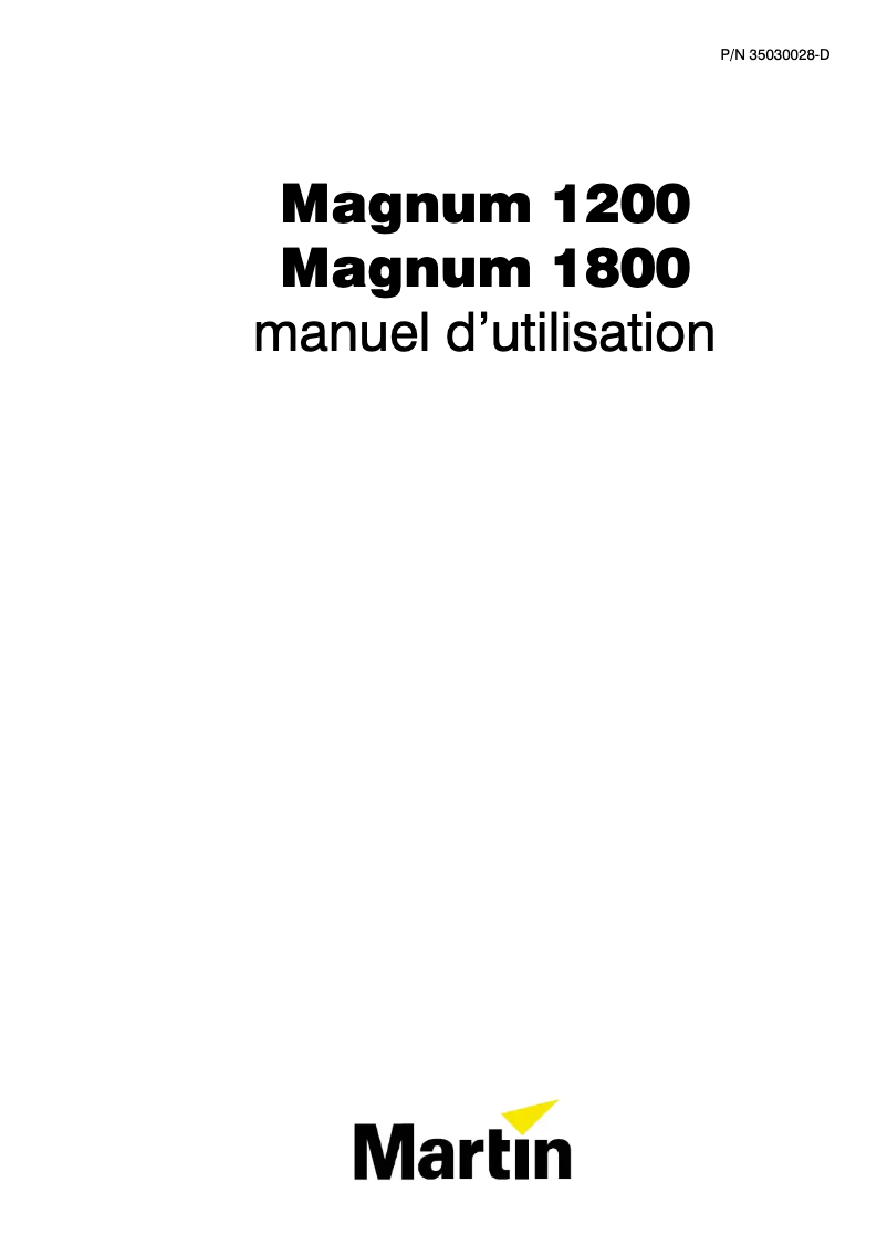 Page 1 de la notice Manuel utilisateur Martin Magnum 1800