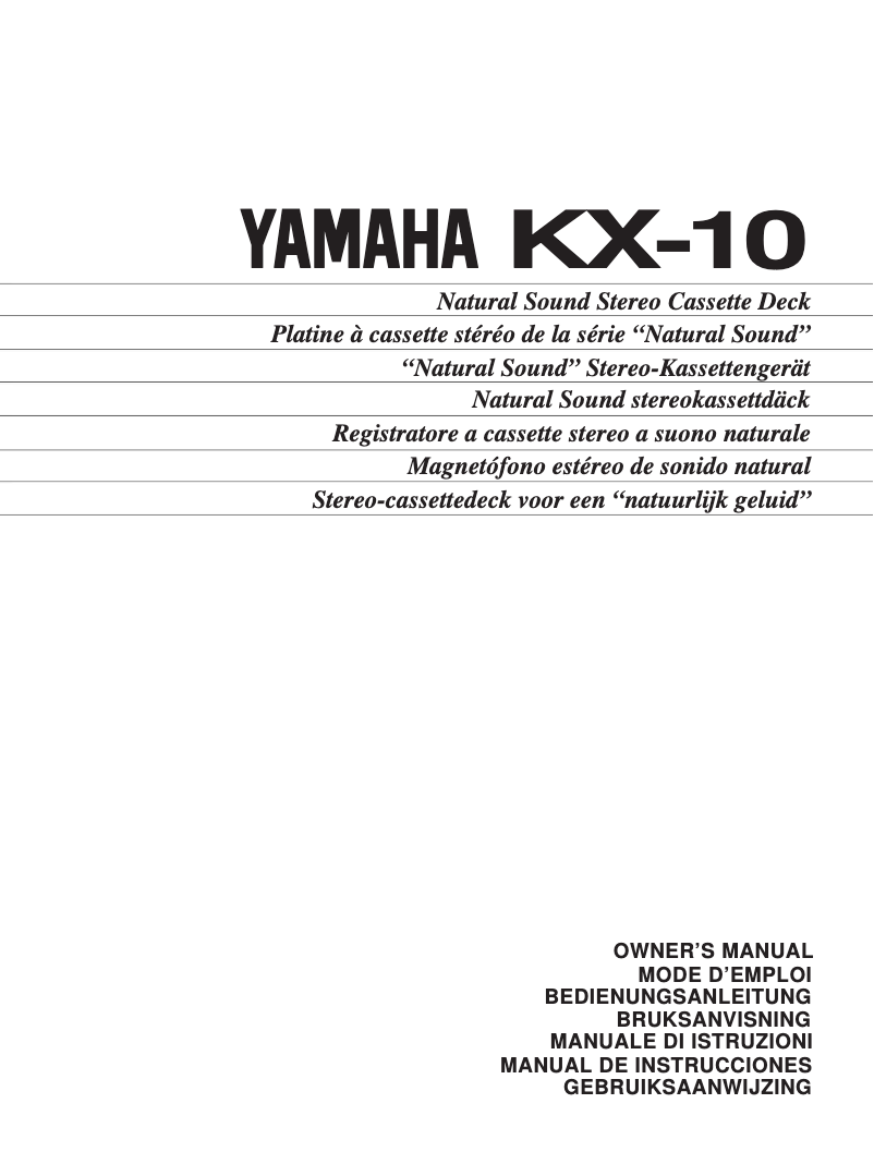 Page 1 de la notice Manuel utilisateur Yamaha KX-10