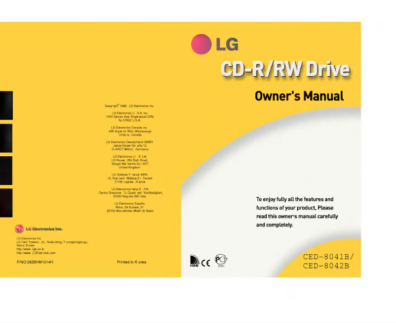 Page n°1 - Manuel utilisateur LG CED-8042B