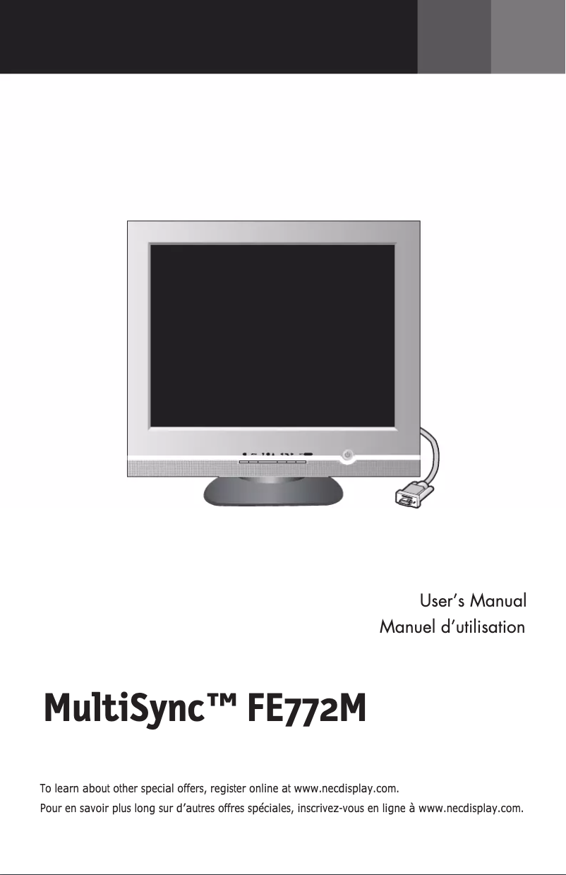 Page n°1 - Manuel utilisateur NEC MultiSync FE772M