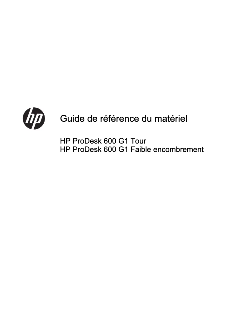 Image de la première page du manuel de l'appareil ProDesk 600 G1