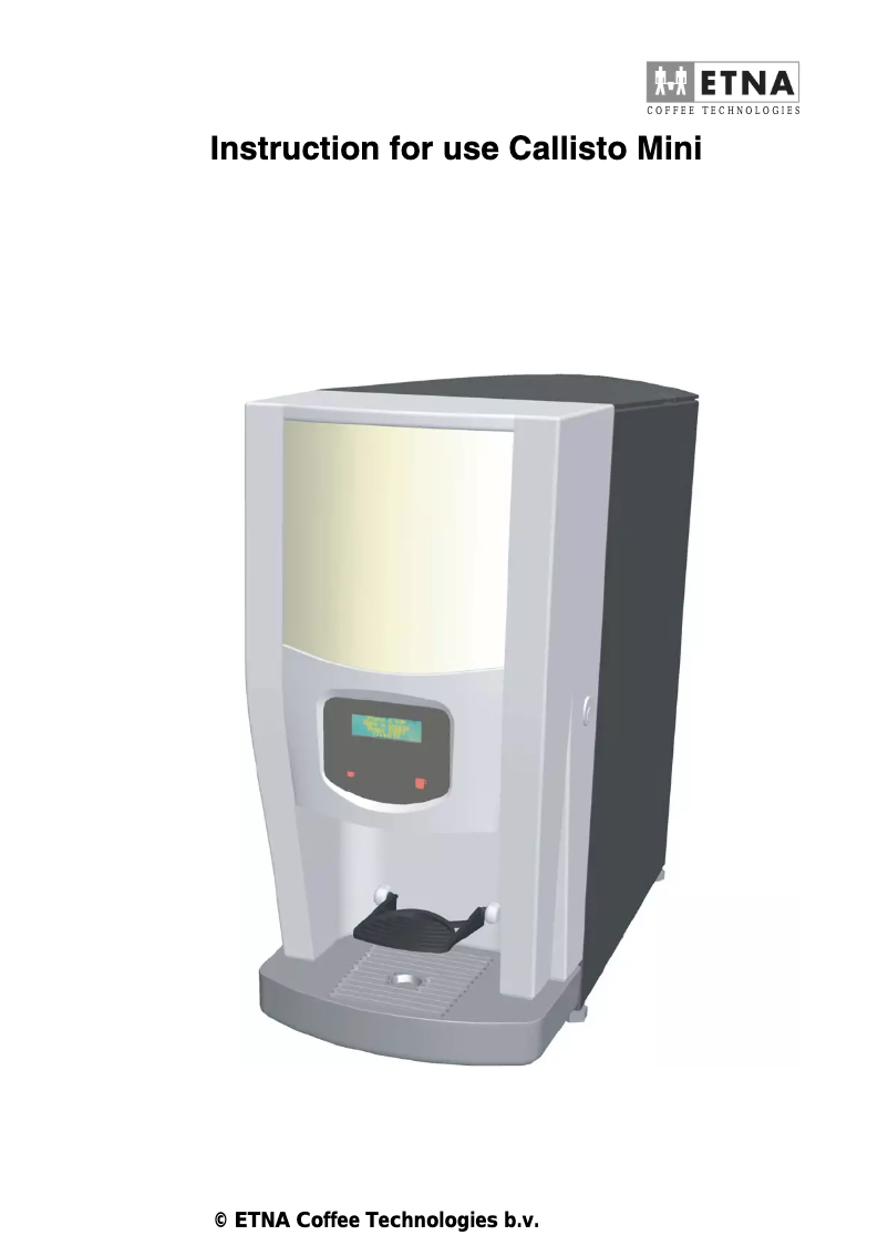 Page 1 de la notice Manuel utilisateur Etna Callisto Mini
