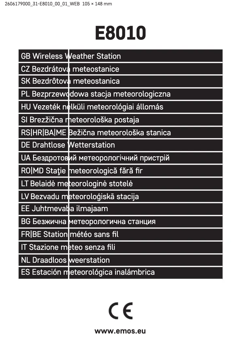 Imagen de la primera página del manual del dispositivo E8010