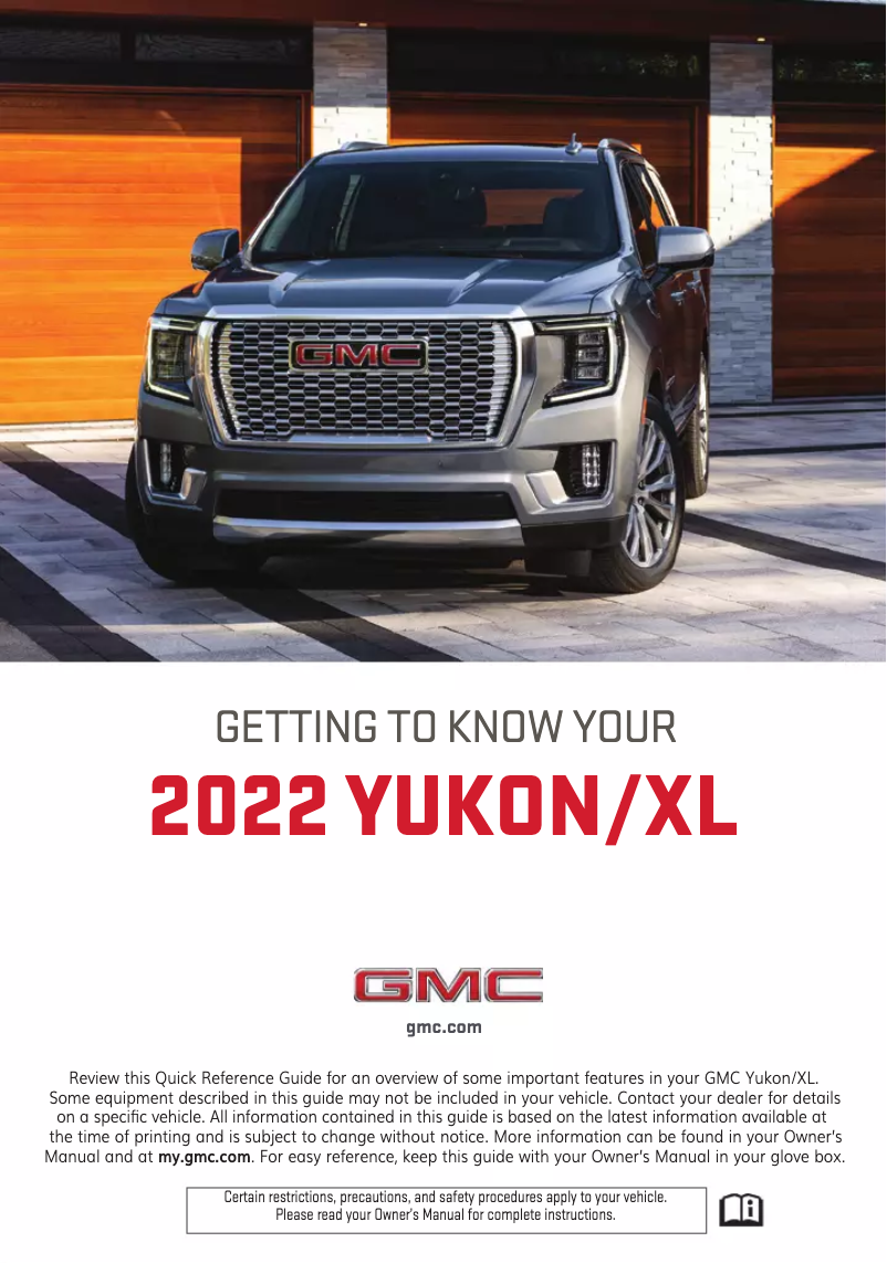 Page 1 de la notice Guide de démarrage rapide GMC Yukon XL (2022)