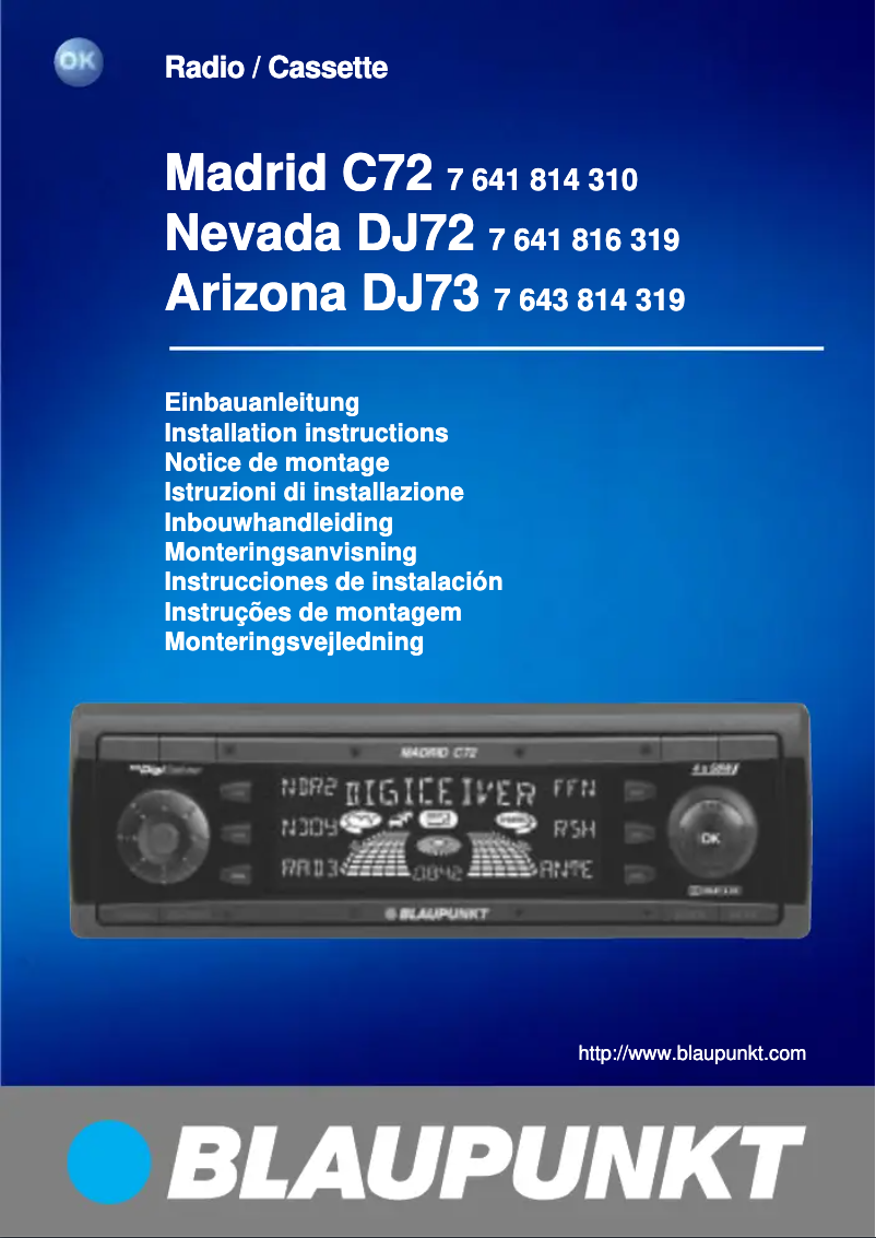 Page 1 de la notice Manuel utilisateur Blaupunkt Arizona DJ73