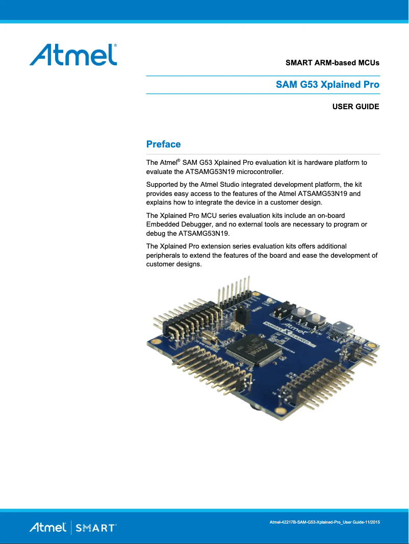 Page 1 de la notice Manuel utilisateur Microchip ATSAMG53