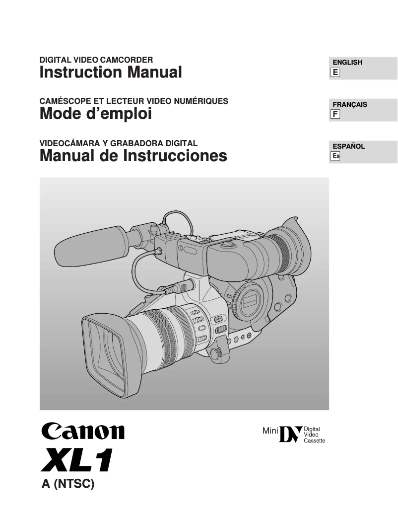Page 1 de la notice Manuel utilisateur Canon XL1