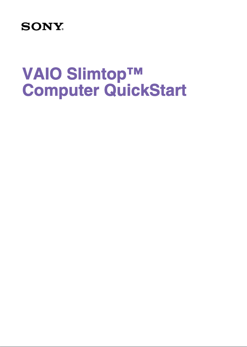 Página 1 del manual Guía de instalación Sony Vaio PCV-LX920