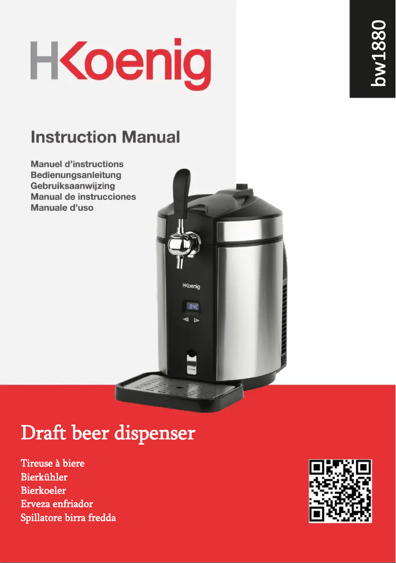 Page 1 de la notice Manuel utilisateur H.Koenig BW1880