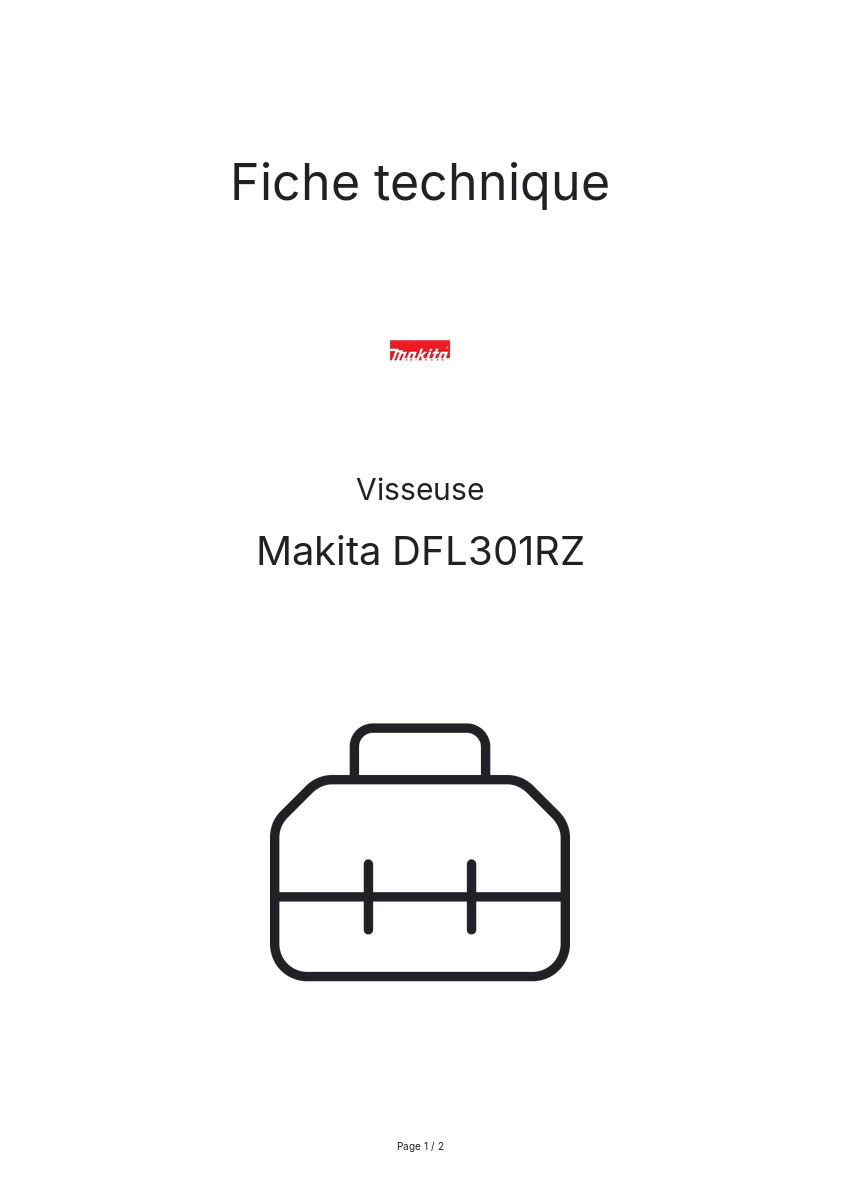 Page n°1 - Fiche technique Makita DFL301RZ
