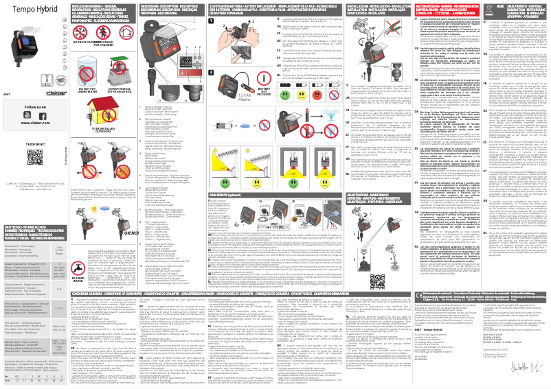 Page 1 de la notice Manuel utilisateur Claber Tempo Hybrid 8487
