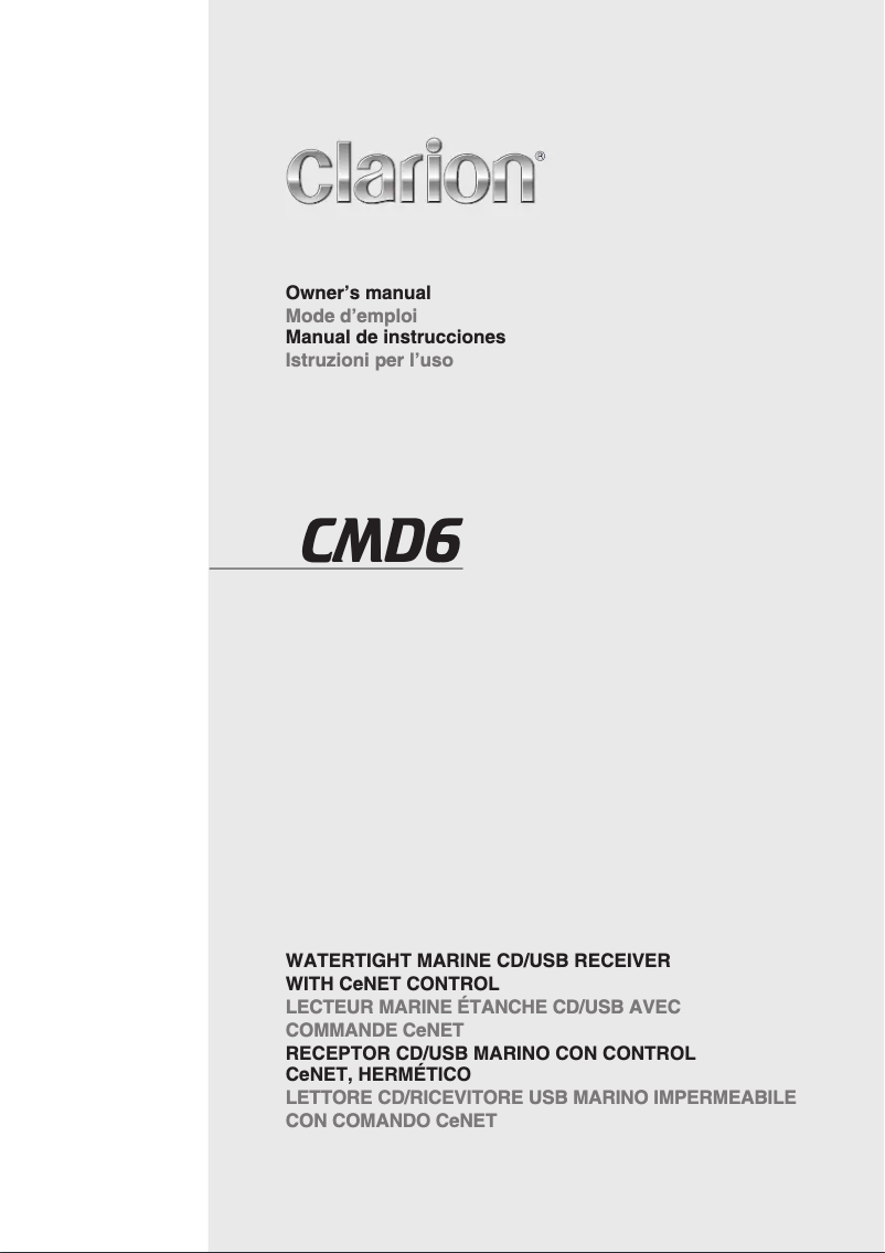 Page 1 de la notice Manuel utilisateur Clarion CMD6