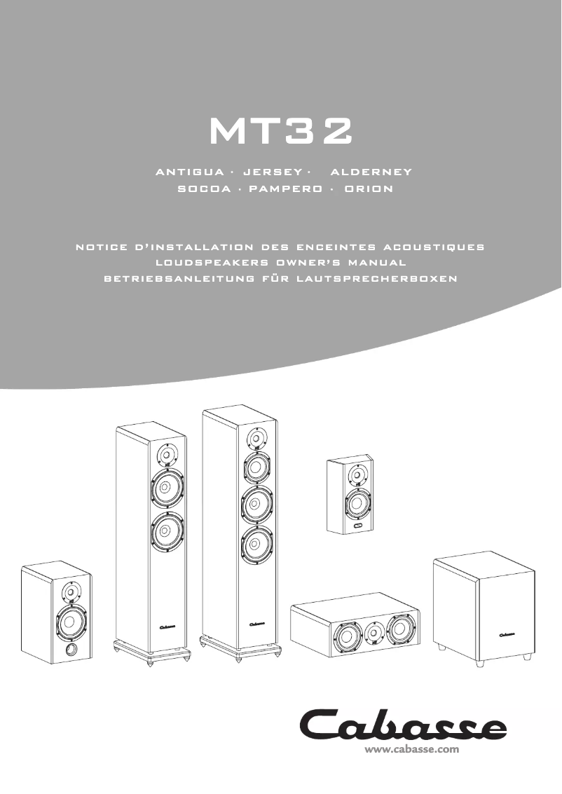 Page 1 of the manual User Manual Cabasse Orion MT32