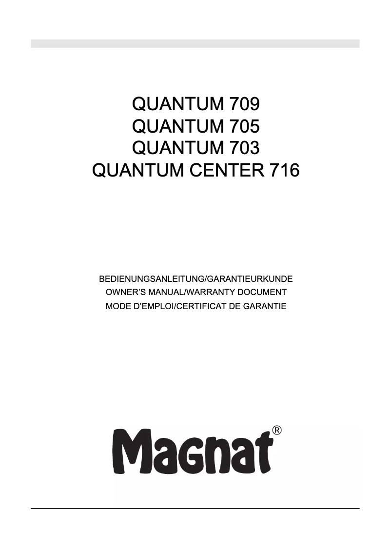 Página 1 del manual Manual de usuario Magnat Quantum 703
