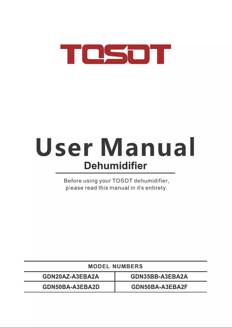 Page n°1 - Manuel utilisateur TOSOT GDN20AZ-A3EBA2A