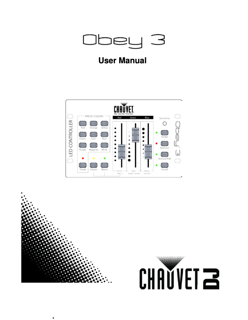 Image de la première page du manuel de l'appareil Obey 3