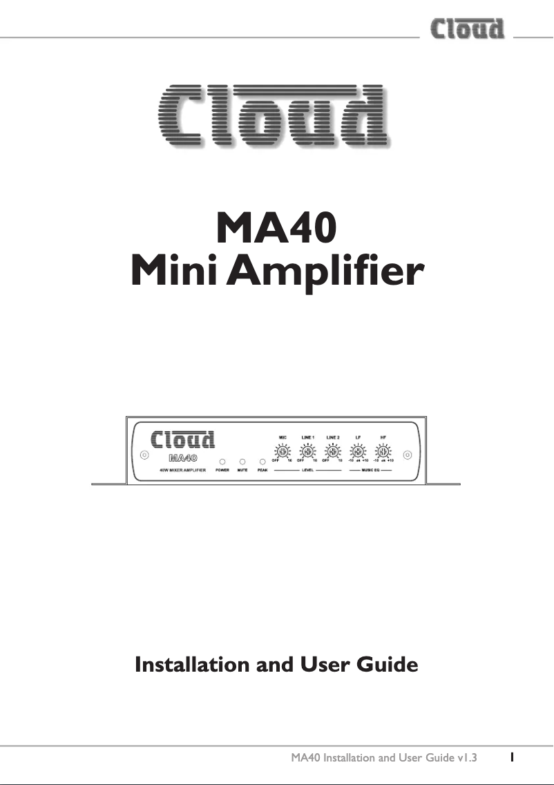 Página 1 del manual Manual de usuario Cloud MA40