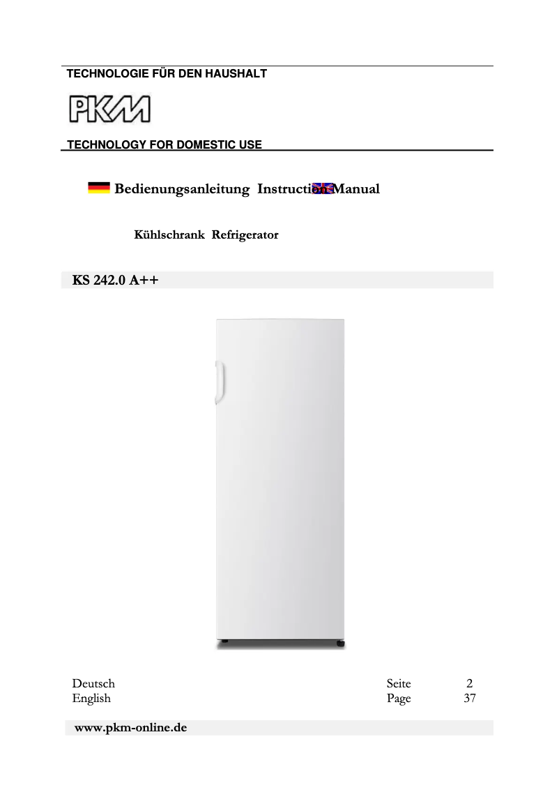 Image de la première page du manuel de l'appareil KS 242.0A++