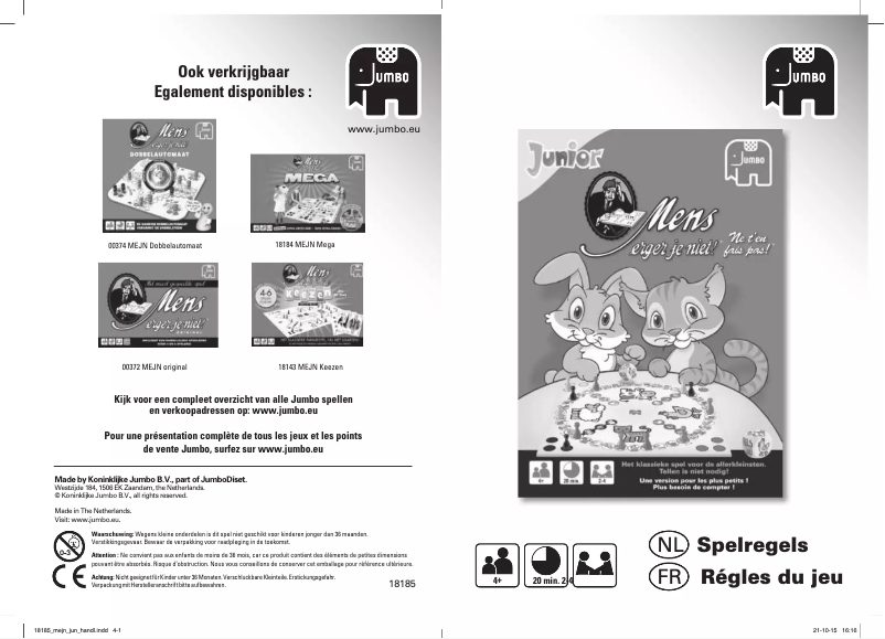 Página 1 del manual Manual de usuario Jumbo Mens Erger Je Niet Junior