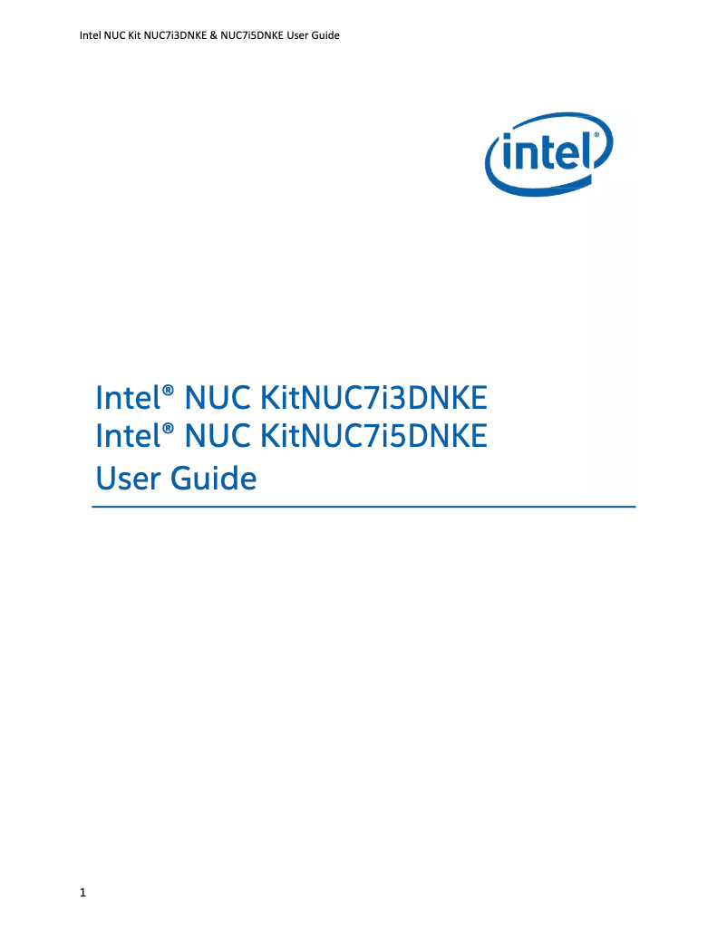 Image de la première page du manuel de l'appareil NUC7i5DNKE