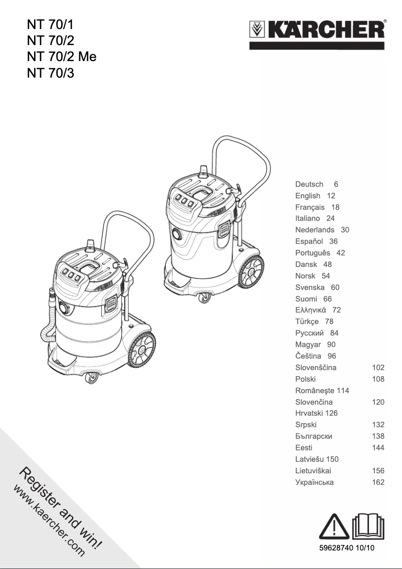 Page n°1 - Manuel utilisateur Kärcher NT 70/1