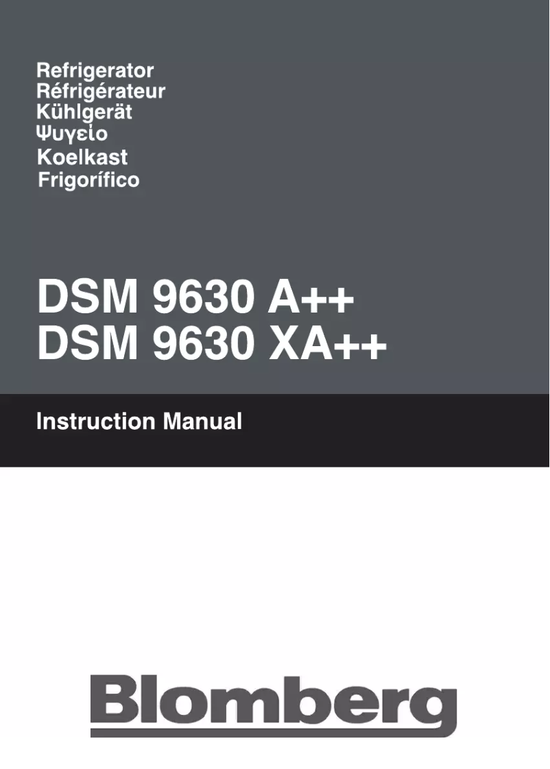 Page n°1 - Manuel utilisateur Blomberg DSM 9630