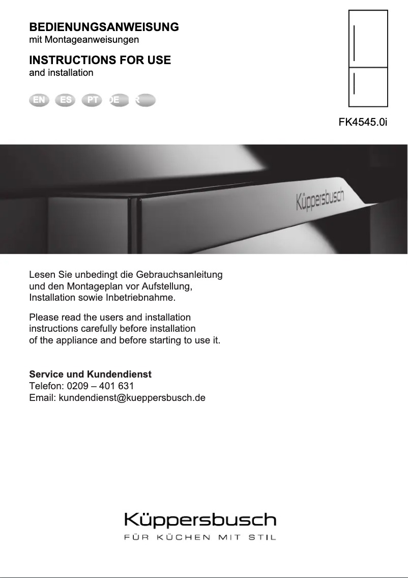 Página 1 del manual Manual de usuario Küppersbusch FK4545.1i