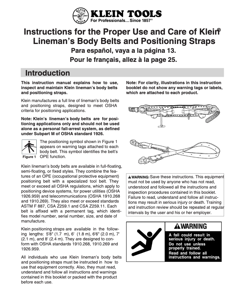 Page n°1 - Manuel utilisateur Klein Tools LH5266-22-M