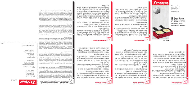 Page 1 de la notice Manuel utilisateur Trisa Tête à tête 7595.83