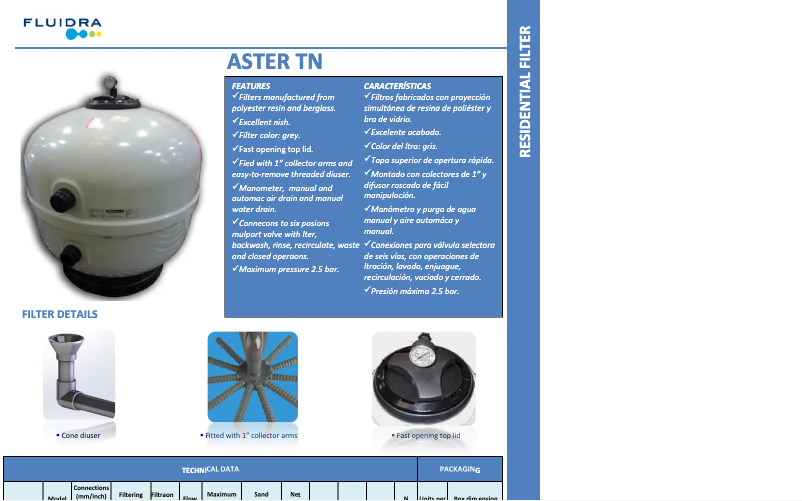 Page n°1 - Fiche technique AstralPool Aster