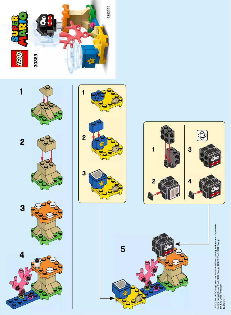 Page 1 de la notice Consignes visuelles Lego Super Mario 30389
