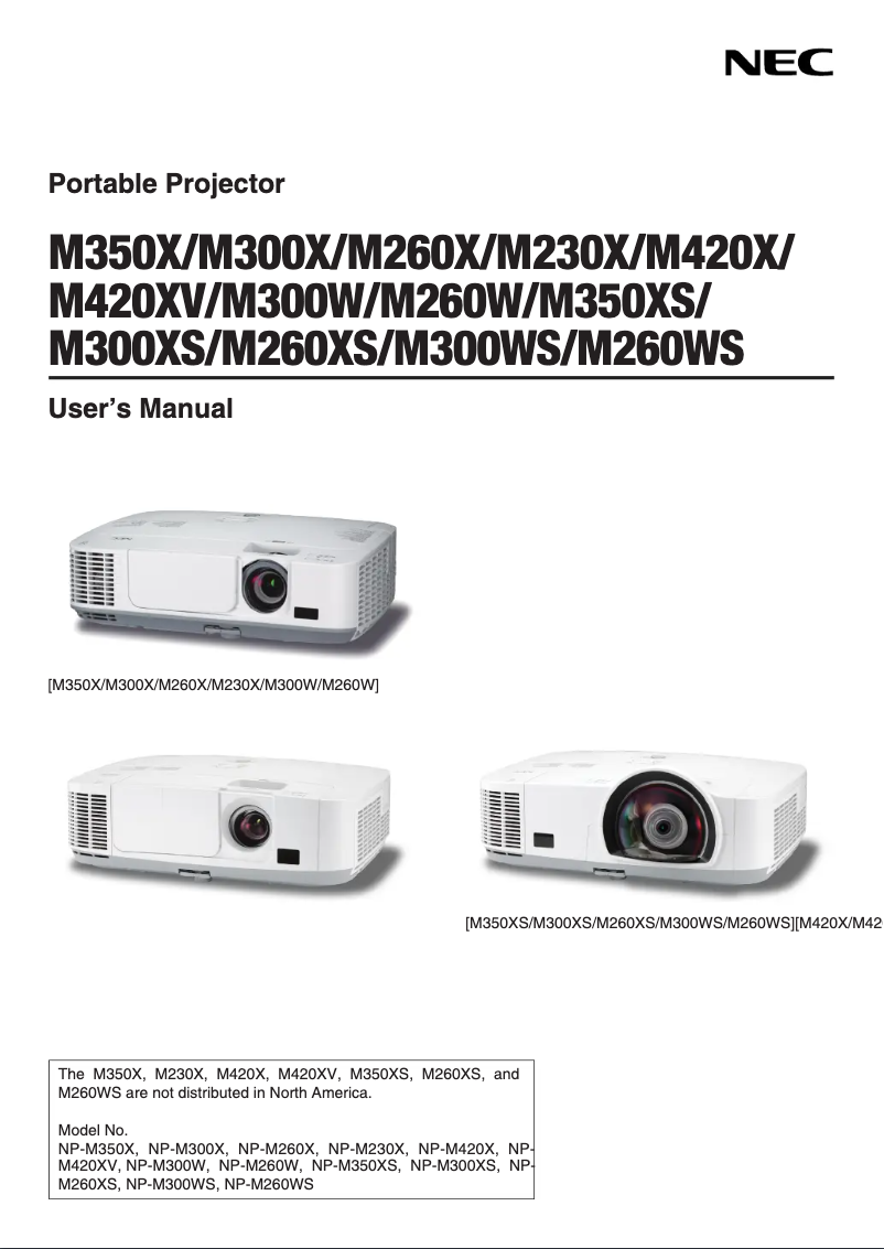 Image de la première page du manuel de l'appareil M260XS