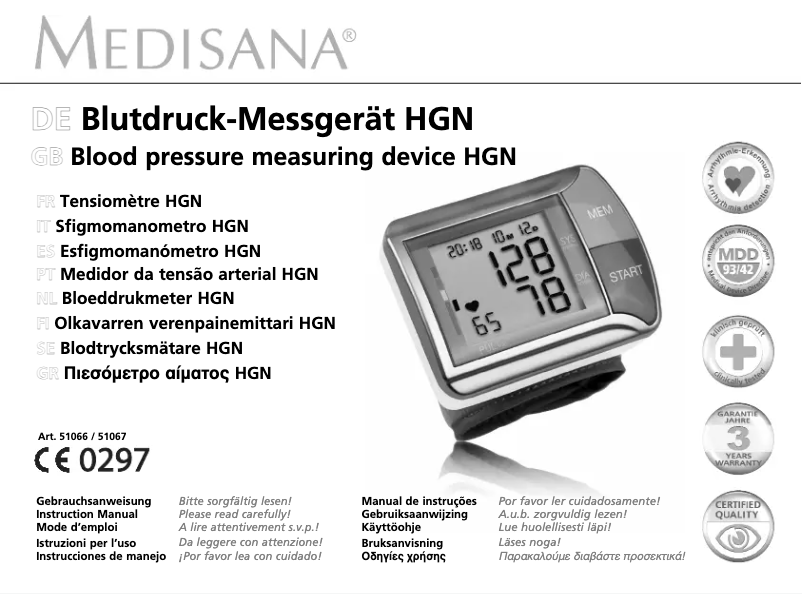 Image de la première page du manuel de l'appareil HGN