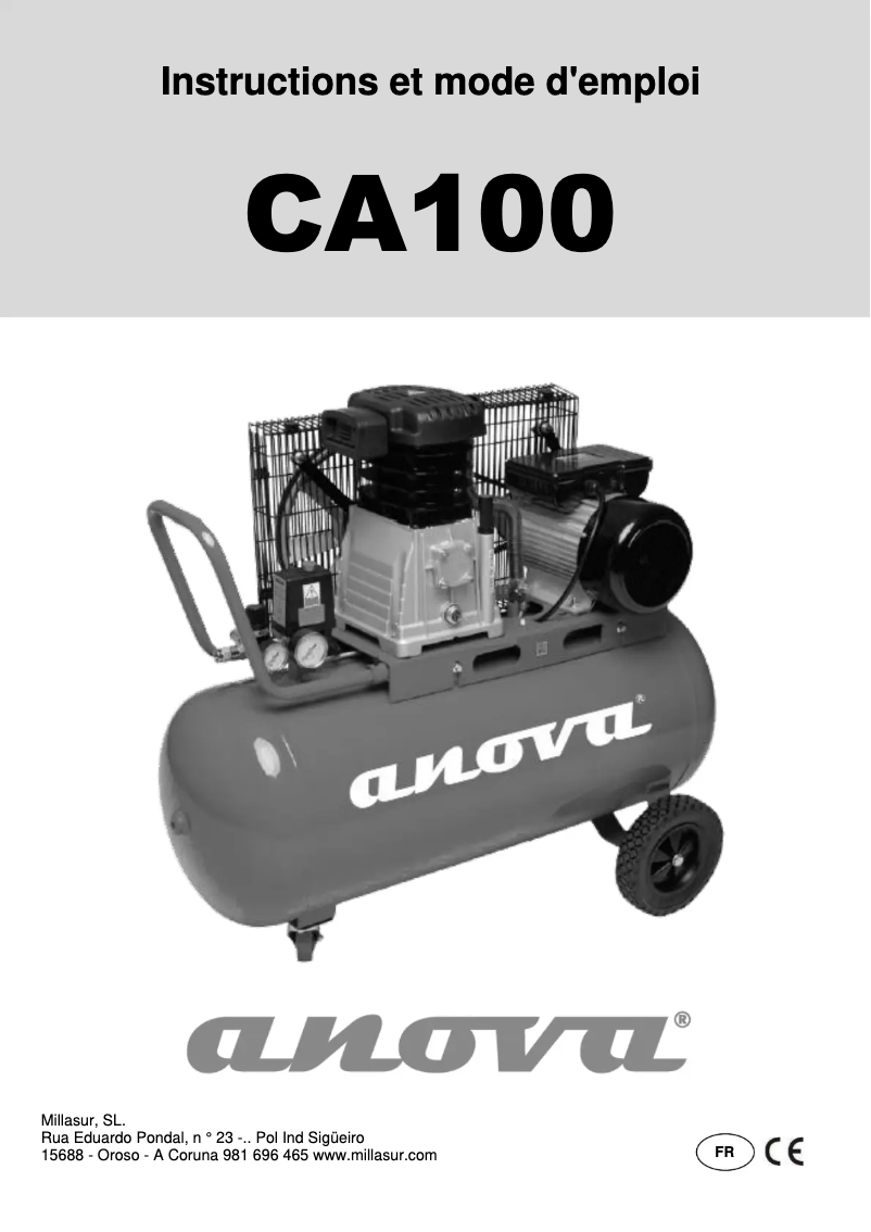 Page 1 de la notice Manuel utilisateur Anova CA100