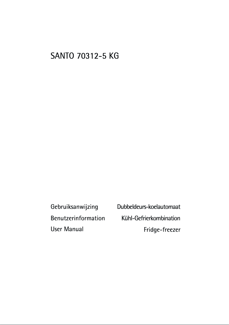 Page 1 of the manual User Manual AEG-Electrolux Santo 70312 KG5