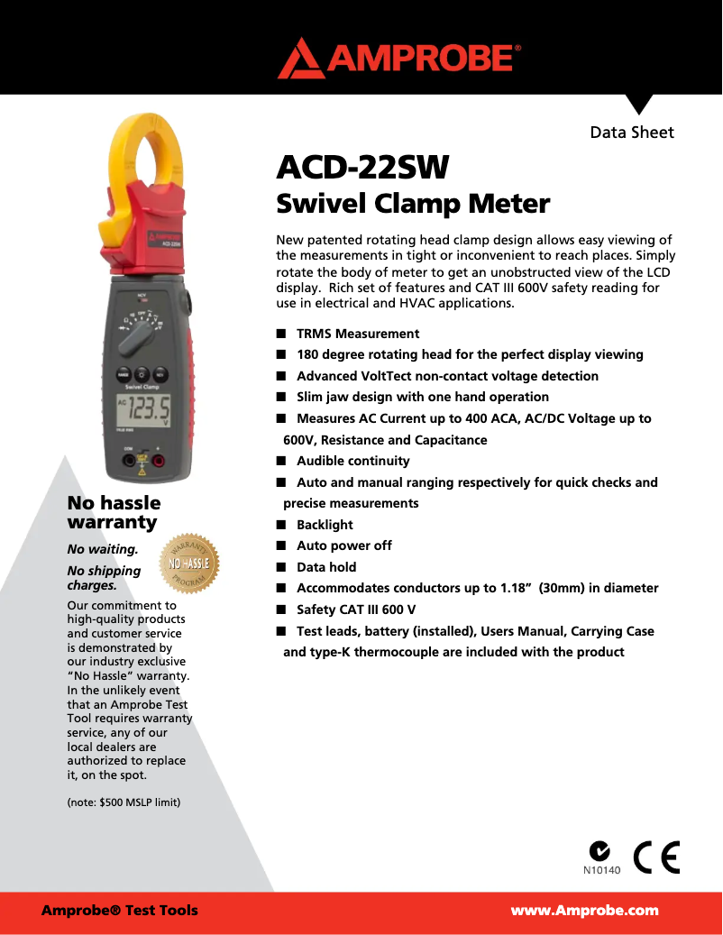 Image de la première page du manuel de l'appareil ACD-22SW