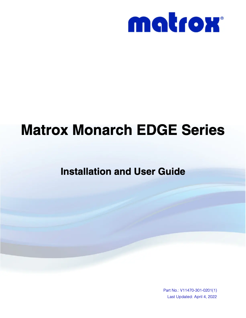 Image de la première page du manuel de l'appareil Monarch EDGE S1