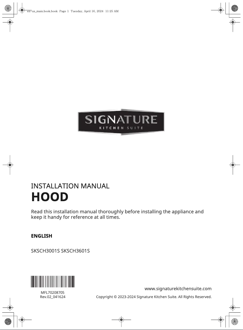 Page n°1 - Guide d'installation Signature SKSCH3601S
