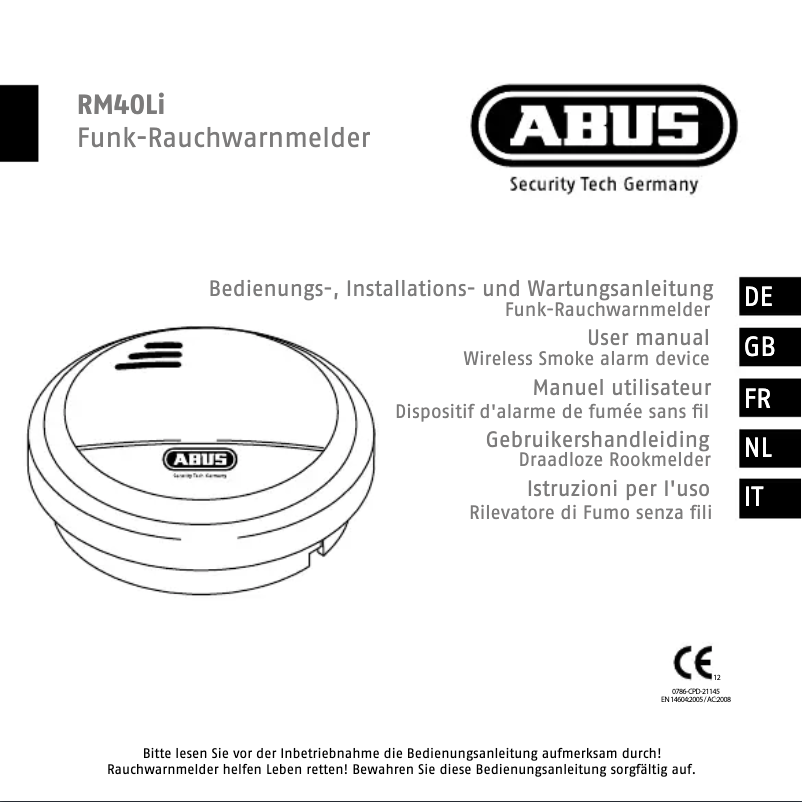 Image de la première page du manuel de l'appareil RM40 Li Funk